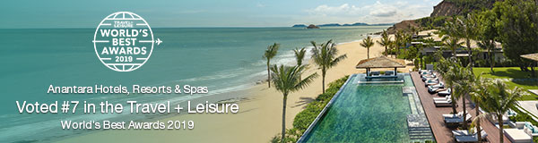Anantara voted #7 in the Travel + Leisure World's Best Awards 2019